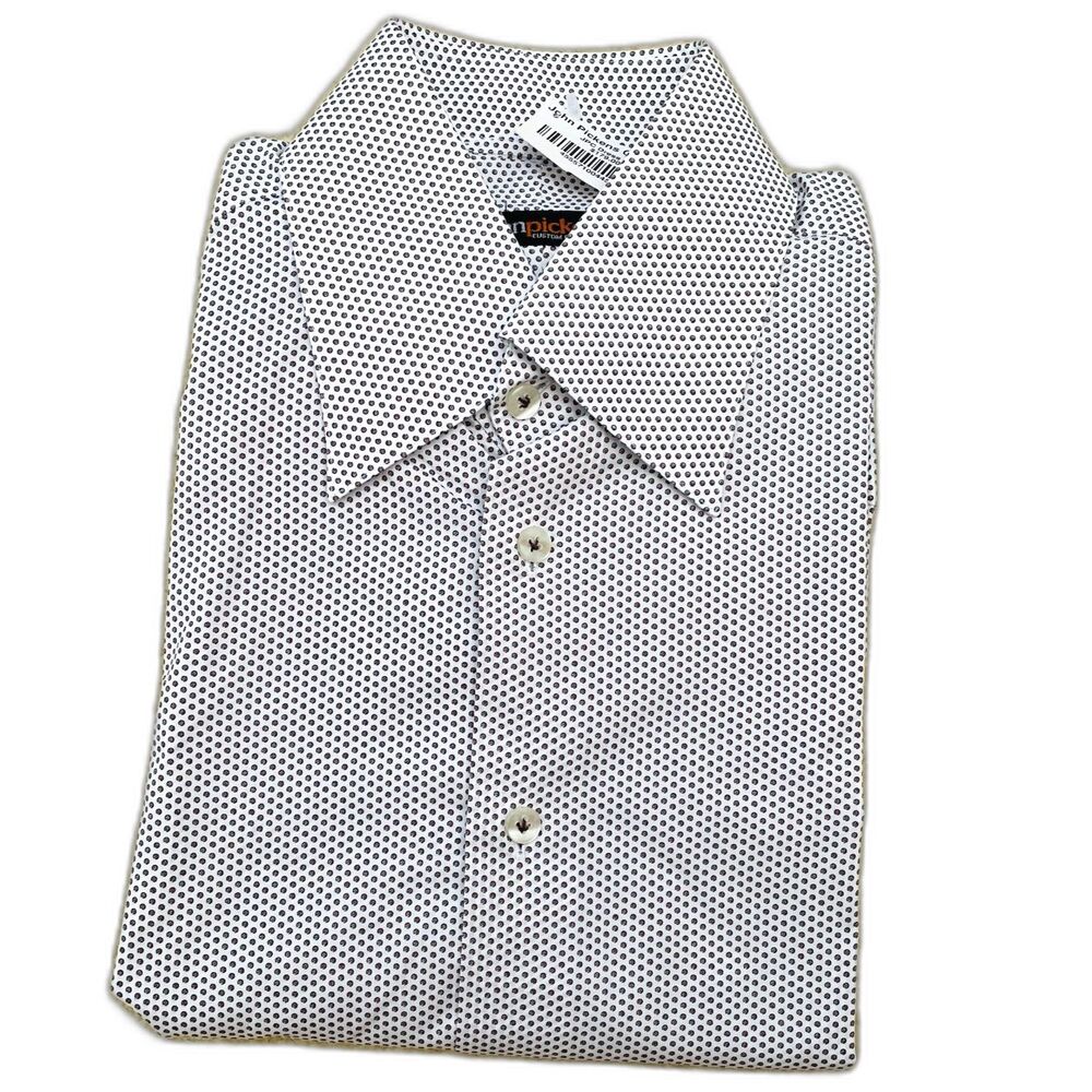$179 JPC Custom Men's Size 15 34/35 Slim Fit Dress Shirt Geometric Print Bespoke